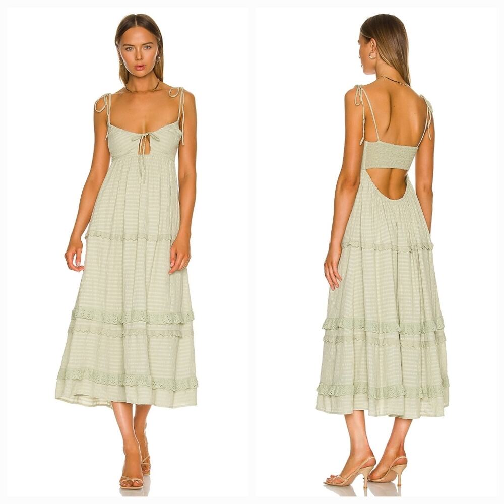 Tularosa Frankie Midi Dress in Sage Green XL